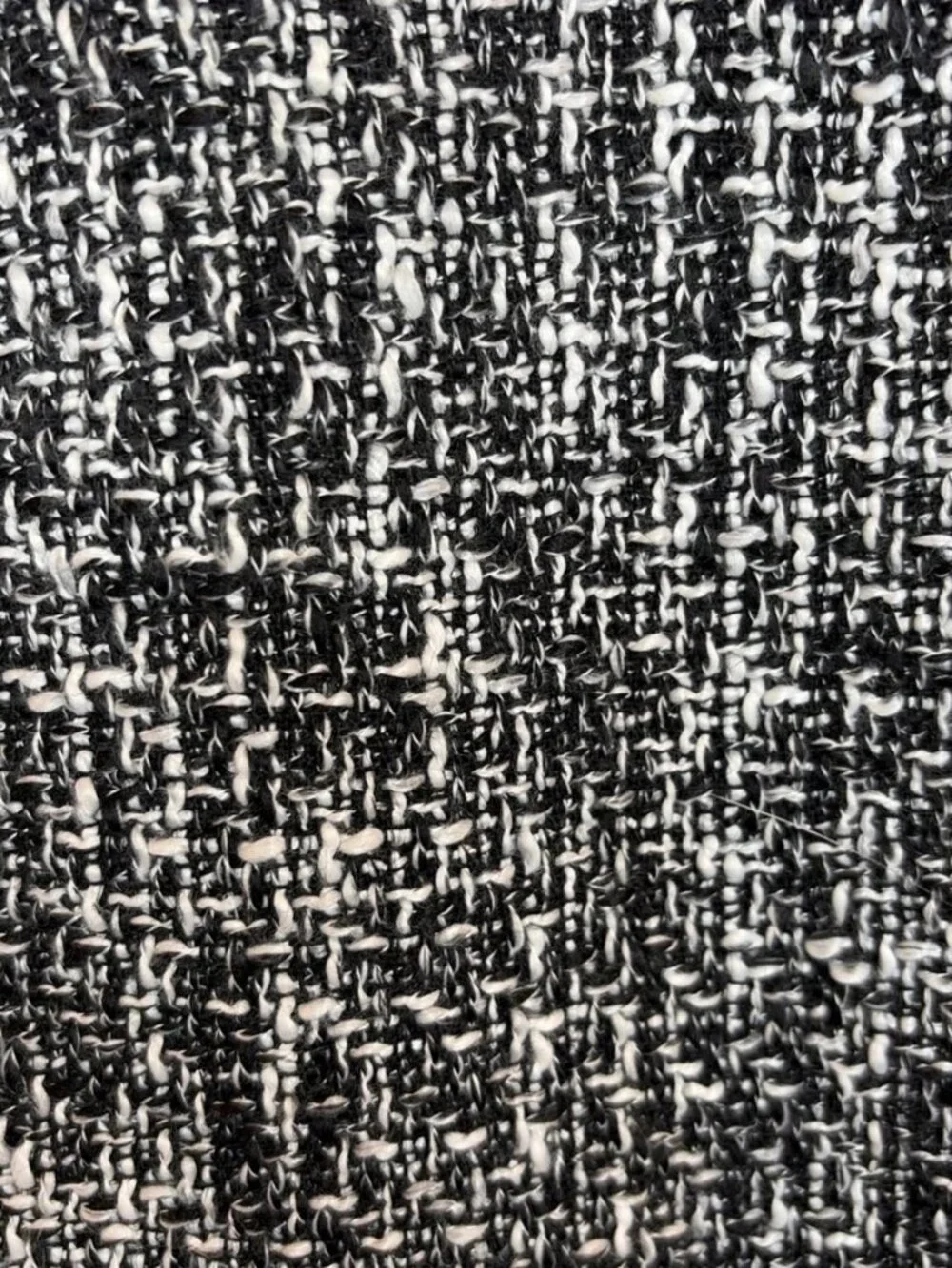 Abercrombie & Fitch Womens XS Tweed Woven Tee Top Black White Cropped Boxy Lined - Picture 10 of 14